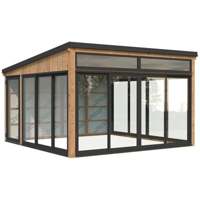 Palmako Holz-Gartenhaus Saga Slide Pultdach Tauchgrundiert 420 cm x 420 cm Palmako Holz-Gartenhaus Saga Slide Pultdach Tauchgrundiert 420 cm x 420 cm