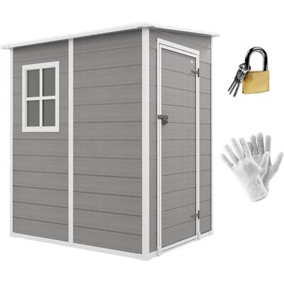 Outsunny Gartenhaus Aluminiumlegierung Kunststoff Grau 122L x 149B x 192H cm Outsunny Gartenhaus Aluminiumlegierung Kunststoff Grau 122L x 149B x 192H cm