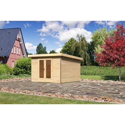 Karibu Holz-Gartenhaus Norrköping Naturbelassen Pultdach 305 cm x 305 cm Karibu Holz-Gartenhaus Norrköping Naturbelassen Pultdach 305 cm x 305 cm