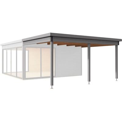 LASITA MAJA DOMEO 5 DACHVERLÄNGERUNG LICHTGRAU Gartenhaus-Anbaudach LASITA MAJA DOMEO 5 DACHVERLÄNGERUNG LICHTGRAU Gartenhaus-Anbaudach