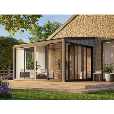 Palmako Holz-Gartenhaus Lumi Slide Plus Pultdach Lackiert 420 cm x 297 cm Palmako Holz-Gartenhaus Lumi Slide Plus Pultdach Lackiert 420 cm x 297 cm