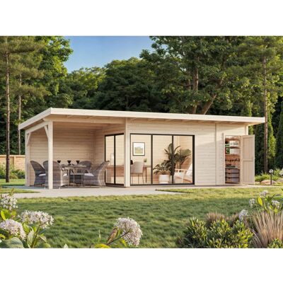 Palmako Holz-Gartenhaus Andrea Slide Plus Pultdach Unbehandelt 833 cm x 300 cm Palmako Holz-Gartenhaus Andrea Slide Plus Pultdach Unbehandelt 833 cm x 300 cm