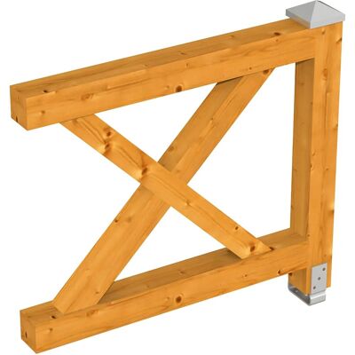 SKANHOLZ Brüstung Andreaskreuz - 84cm x 108cm, Holz, Eiche hell - Geländer SKANHOLZ Brüstung Andreaskreuz - 84cm x 108cm, Holz, Eiche hell - Geländer