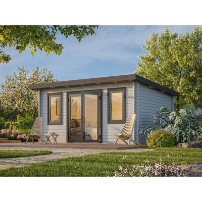 Palmako Holz-Gartenhaus Lisandra Pultdach Lackiert 470 cm x 350 cm 14,2 m² Palmako Holz-Gartenhaus Lisandra Pultdach Lackiert 470 cm x 350 cm 14,2 m²