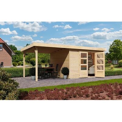 Karibu Holz-Gartenhaus Boras Natur Unbehandelt 298 cm x 302 cm Karibu Holz-Gartenhaus Boras Natur Unbehandelt 298 cm x 302 cm