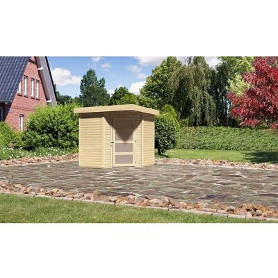 Karibu Holz-Gartenhaus Natur Flachdach Unbehandelt 209 cm x 213 cm Karibu Holz-Gartenhaus Natur Flachdach Unbehandelt 209 cm x 213 cm