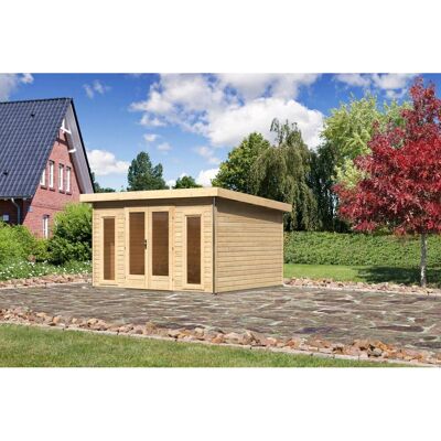 Karibu Holz-Gartenhaus Norrköping Naturbelassen Pultdach 365 cm x 305 cm Karibu Holz-Gartenhaus Norrköping Naturbelassen Pultdach 365 cm x 305 cm