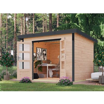 Karibu Gartenhaus Domingo A Naturbelassen-Anthrazit 7 m² Karibu Gartenhaus Domingo A Naturbelassen-Anthrazit 7 m²
