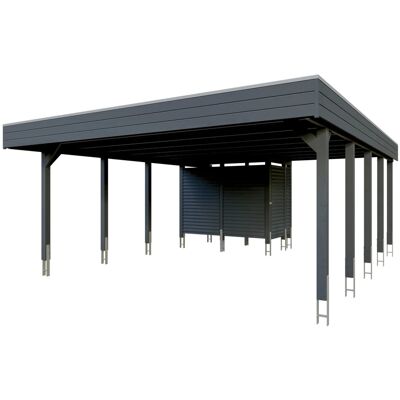 SKANHOLZ - Friesland Set 14 - Anthracite - 2 PKW - Carport SKANHOLZ - Friesland Set 14 - Anthracite - 2 PKW - Carport