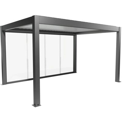 Biohort Glasschiebewand Klarglas 4,5 m Quarzgrau-Metallic Biohort Glasschiebewand Klarglas 4,5 m Quarzgrau-Metallic