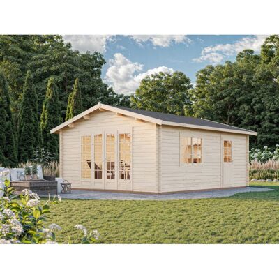 Palmako Irene Holz-Gartenhaus Grau Satteldach Tauchgrundiert 470 cm x 550 cm Palmako Irene Holz-Gartenhaus Grau Satteldach Tauchgrundiert 470 cm x 550 cm