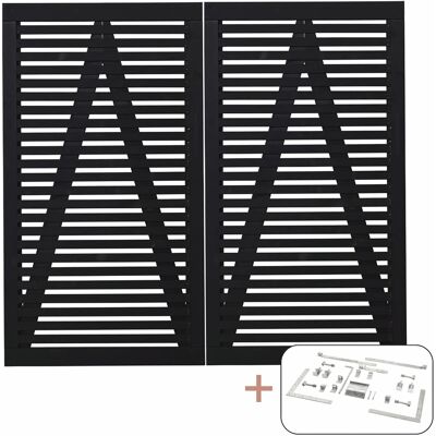 Plus Holz Doppeltor Tokyo Nadelholz Schwarz 200 cm x 180 cm Plus Holz Doppeltor Tokyo Nadelholz Schwarz 200 cm x 180 cm