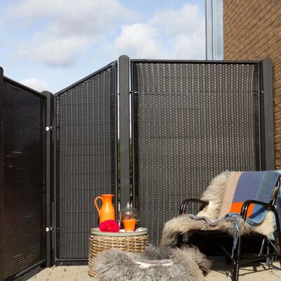 Plus Sichtschutzzaun Trend Polyrattan Schwarz 115 cm x 140 cm Plus Sichtschutzzaun Trend Polyrattan Schwarz 115 cm x 140 cm