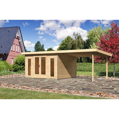 Karibu Holz-Gartenhaus Norrköping Naturbelassen Pultdach 365 cm x 305 cm Karibu Holz-Gartenhaus Norrköping Naturbelassen Pultdach 365 cm x 305 cm