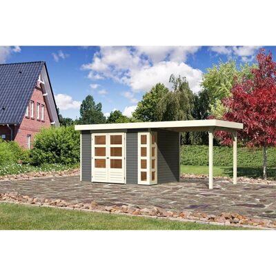 Karibu Holz-Gartenhaus Sölve Terragrau Flachdach Lackiert 298 cm x 213 cm Karibu Holz-Gartenhaus Sölve Terragrau Flachdach Lackiert 298 cm x 213 cm