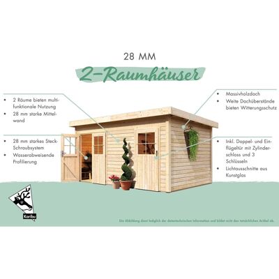 Karibu Holz-Gartenhaus Skanderborg mit Mittelwand BxT: 360x360 Karibu Holz-Gartenhaus Skanderborg mit Mittelwand BxT: 360x360