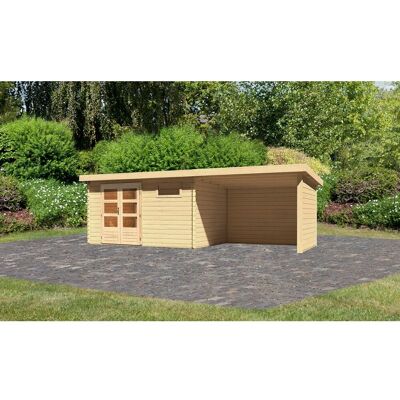 Karibu Holz-Gartenhaus Ängelholm Natur Pultdach Unbehandelt 370 cm x 280 cm Karibu Holz-Gartenhaus Ängelholm Natur Pultdach Unbehandelt 370 cm x 280 cm