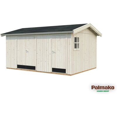 PALMAKO Olaf Gartenhaus - Natur Holz Doppeltür Satteldach PALMAKO Olaf Gartenhaus - Natur Holz Doppeltür Satteldach
