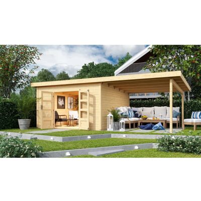 Karibu Holz-Gartenhaus Karlskoga Natur Pultdach Unbehandelt 365 cm x 365 cm Karibu Holz-Gartenhaus Karlskoga Natur Pultdach Unbehandelt 365 cm x 365 cm