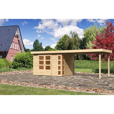Karibu Holz-Gartenhaus Sölve Natur Flachdach Unbehandelt 298 cm x 213 cm Karibu Holz-Gartenhaus Sölve Natur Flachdach Unbehandelt 298 cm x 213 cm