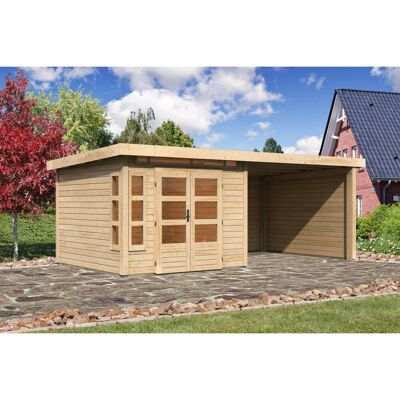 Karibu Holz-Gartenhaus Kastberg Naturbelassen Flachdach 270 cm x 270 cm Karibu Holz-Gartenhaus Kastberg Naturbelassen Flachdach 270 cm x 270 cm