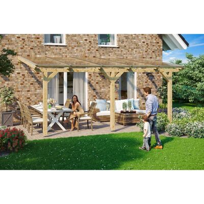 Skan Holz Terrassenüberdachung Andria 541 cm x 250 cm Natur Skan Holz Terrassenüberdachung Andria 541 cm x 250 cm Natur