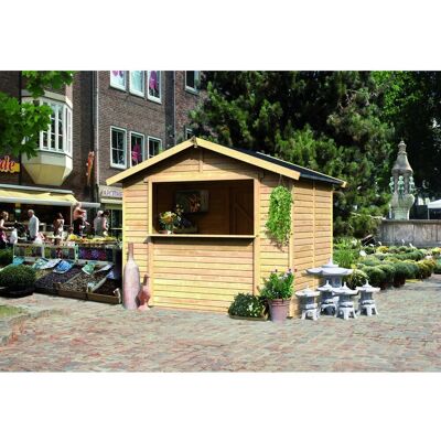 KARIBU Nordisches Holz Gartenhaus - 19mm Wand - Beige - Satteldach KARIBU Nordisches Holz Gartenhaus - 19mm Wand - Beige - Satteldach