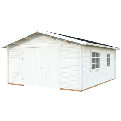 Palmako Garage Roger mit Holztor 450 x 550 cm Lackiert Weiß FSC® Palmako Garage Roger mit Holztor 450 x 550 cm Lackiert Weiß FSC®