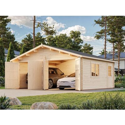 Palmako Blockbohlen-Garage, BxT: 575 x 510 cm - Holz - braun Palmako Blockbohlen-Garage, BxT: 575 x 510 cm - Holz - braun