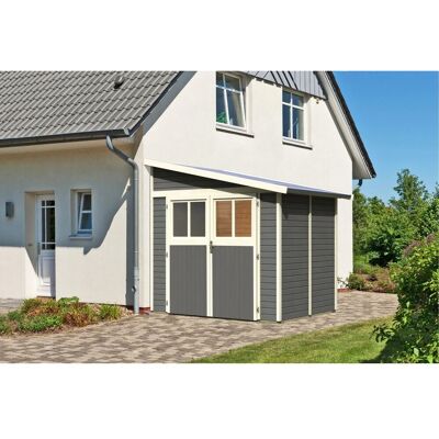 Karibu Holz-Gartenhaus Timsund Terragrau Pultdach Lackiert 235 cm x 178 cm Karibu Holz-Gartenhaus Timsund Terragrau Pultdach Lackiert 235 cm x 178 cm