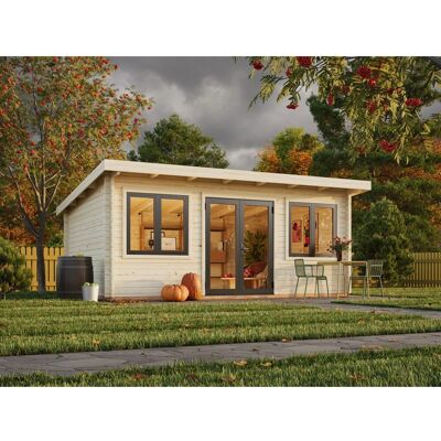 Palmako Holz-Gartenhaus Lisandra Pultdach Unbehandelt 550 cm x 400 cm 19,4 m² Palmako Holz-Gartenhaus Lisandra Pultdach Unbehandelt 550 cm x 400 cm 19,4 m²