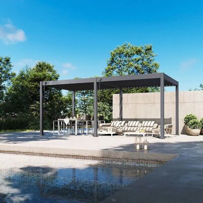 Weide Classic, Pergola Aluminium freistehend, 3 x 6 M, Lamellendach anthrazit Weide Classic, Pergola Aluminium freistehend, 3 x 6 M, Lamellendach anthrazit