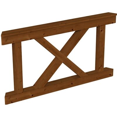 Skan Holz Brüstung Andreaskreuz 150 x 84 cm Fichte Nussbaum Skan Holz Brüstung Andreaskreuz 150 x 84 cm Fichte Nussbaum