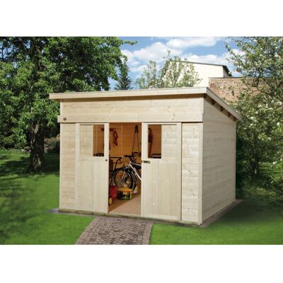 WEKA Gartenhaus 225 Modell - Holz-Gartenhaus mit Schiebetüren WEKA Gartenhaus 225 Modell - Holz-Gartenhaus mit Schiebetüren