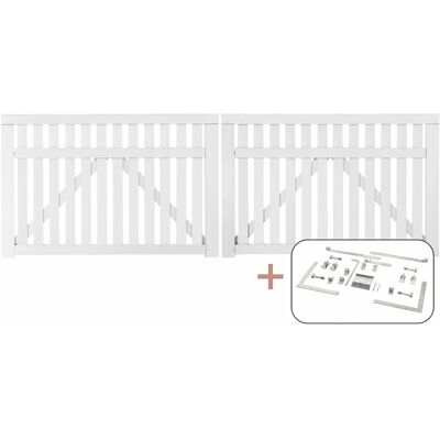 Plus Holz Doppeltor Country Nadelholz Weiß 300 cm x 98 cm Plus Holz Doppeltor Country Nadelholz Weiß 300 cm x 98 cm