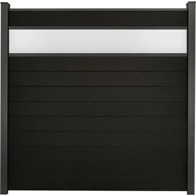 GroJa Steckzaun Solid Glas-Designeinsatz 30 cm 180x180x1,9cm Bi-Color Schwarz GroJa Steckzaun Solid Glas-Designeinsatz 30 cm 180x180x1,9cm Bi-Color Schwarz