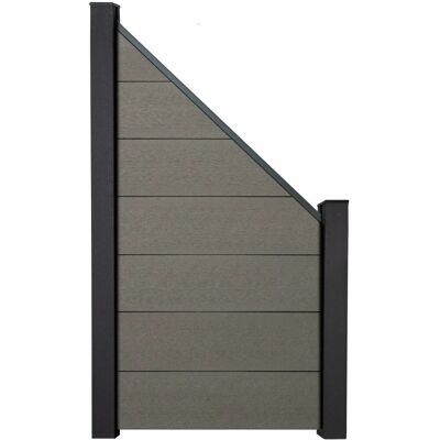 GroJa Solid Grande Steckzaun Schräg 90 cm x 180/90 cm Grau GroJa Solid Grande Steckzaun Schräg 90 cm x 180/90 cm Grau