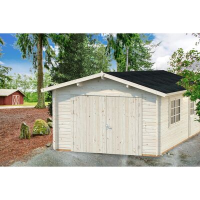 Palmako Garage Roger mit Holztor 360 x 550 cm Lackiert Dunkelgrau-Weiß FSC® Palmako Garage Roger mit Holztor 360 x 550 cm Lackiert Dunkelgrau-Weiß FSC®