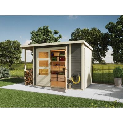 Karibu Gartenhaus Flexi 19 mm Pultdach Terragrau 4,42 m² Karibu Gartenhaus Flexi 19 mm Pultdach Terragrau 4,42 m²