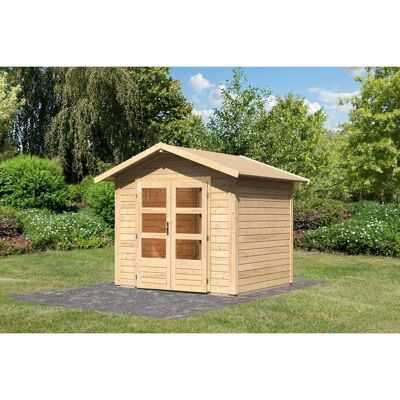 Karibu Holz-Gartenhaus Tyka Natur Satteldach Unbehandelt 240 cm x 200 cm Karibu Holz-Gartenhaus Tyka Natur Satteldach Unbehandelt 240 cm x 200 cm