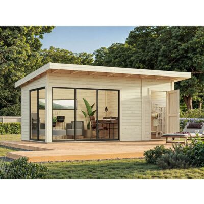 Palmako Holz-Gartenhaus Andrea Slide Plus Pultdach Unbehandelt 530 cm x 300 cm Palmako Holz-Gartenhaus Andrea Slide Plus Pultdach Unbehandelt 530 cm x 300 cm