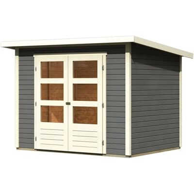 Karibu Holz-Gartenhaus Sitten Terragrau Pultdach Lackiert 242 cm x 182 cm Karibu Holz-Gartenhaus Sitten Terragrau Pultdach Lackiert 242 cm x 182 cm