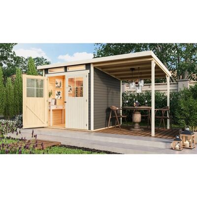 Karibu Holz-Gartenhaus Egersund Terragrau Pultdach Lackiert 209 cm x 213 cm Karibu Holz-Gartenhaus Egersund Terragrau Pultdach Lackiert 209 cm x 213 cm