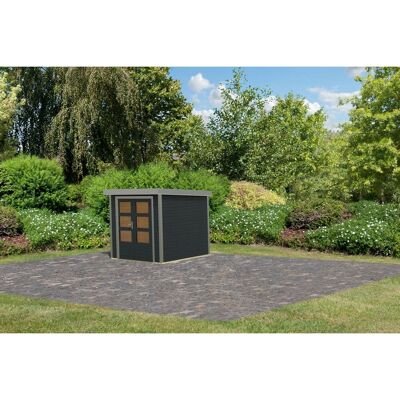 Karibu Gartenhaus Diego C Anthrazit/Graualuminium 208,5 x 209 x 213 cm Karibu Gartenhaus Diego C Anthrazit/Graualuminium 208,5 x 209 x 213 cm