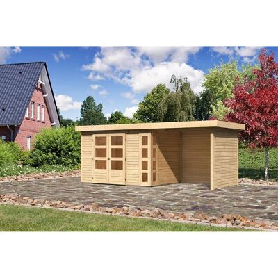 Karibu Holz-Gartenhaus Sölve Natur Flachdach Unbehandelt 298 cm x 213 cm Karibu Holz-Gartenhaus Sölve Natur Flachdach Unbehandelt 298 cm x 213 cm