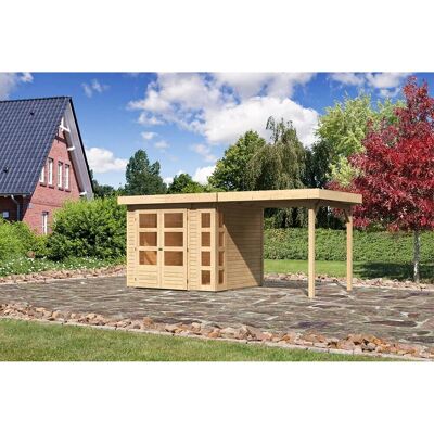 Karibu Holz-Gartenhaus Sölve Natur Flachdach Unbehandelt 238 cm x 213 cm Karibu Holz-Gartenhaus Sölve Natur Flachdach Unbehandelt 238 cm x 213 cm
