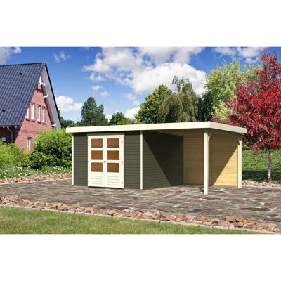Karibu Holz-Gartenhaus Boras Terragrau Flachdach Lackiert 298 cm x 302 cm Karibu Holz-Gartenhaus Boras Terragrau Flachdach Lackiert 298 cm x 302 cm
