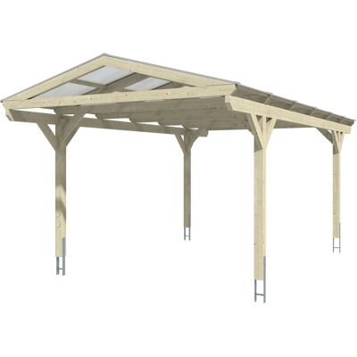 SKANHOLZ Westerwald Carport - Satteldach, Beige, 362x648cm SKANHOLZ Westerwald Carport - Satteldach, Beige, 362x648cm
