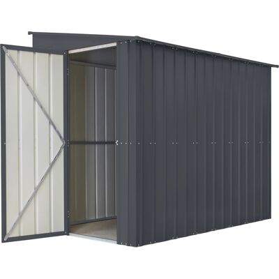 Globel Metall-Anlehngerätehaus Lean-To 58 B x T: 144 cm x 234 cm Anthrazit Globel Metall-Anlehngerätehaus Lean-To 58 B x T: 144 cm x 234 cm Anthrazit