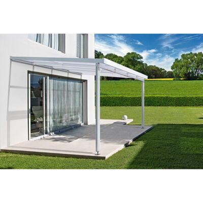 Gutta Terrassenüberdachung Premium (BxT) 410 cm x 406 cm Weiß Polycarbonat Klar Gutta Terrassenüberdachung Premium (BxT) 410 cm x 406 cm Weiß Polycarbonat Klar